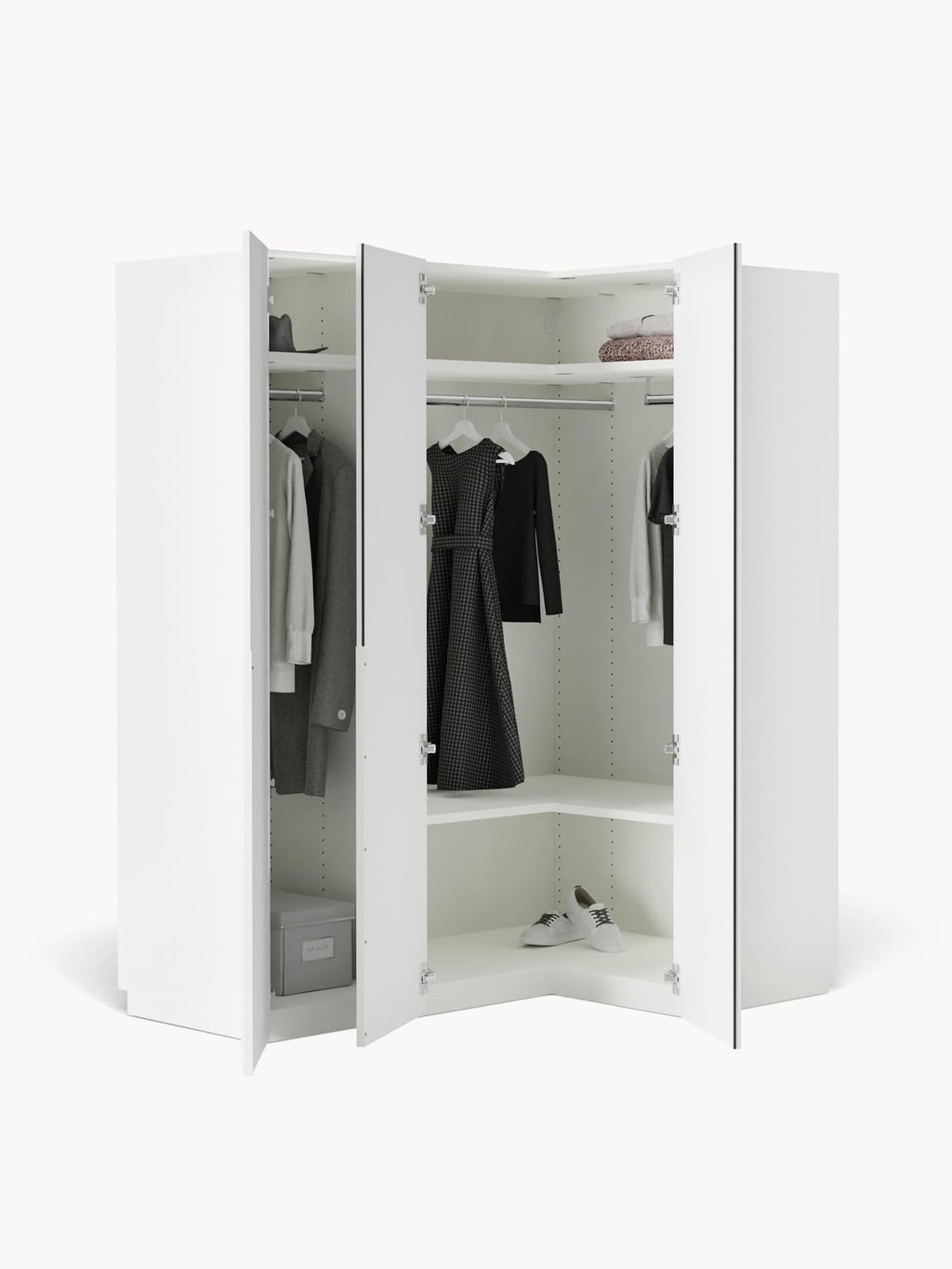 Fairlie Modular Corner Wardrobe, 165 cm Wide, in various sizes