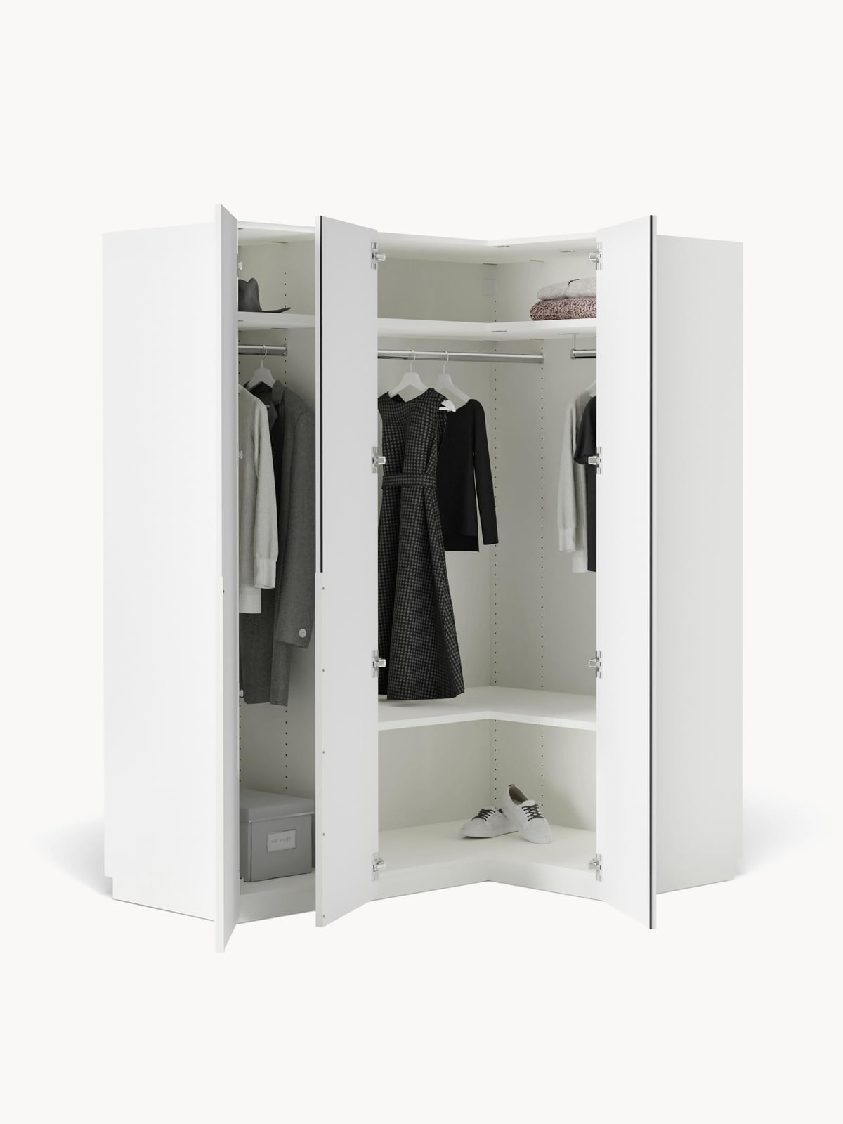 Fairlie Modular Corner Wardrobe, 165 cm Wide, in various sizes