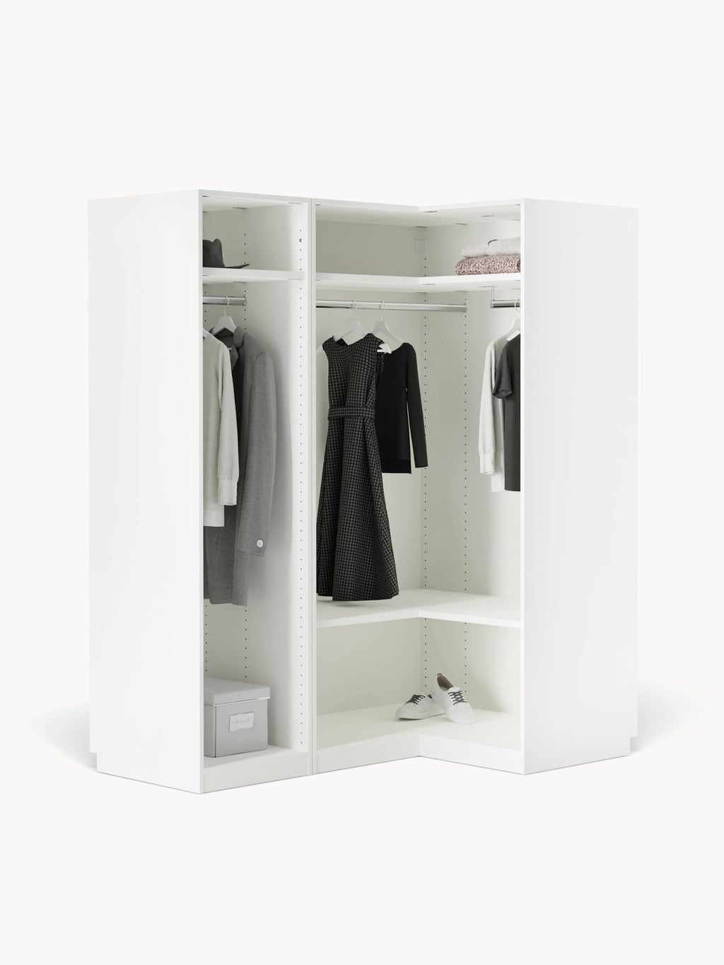 Fairlie Modular Corner Wardrobe, 165 cm Wide, in various sizes