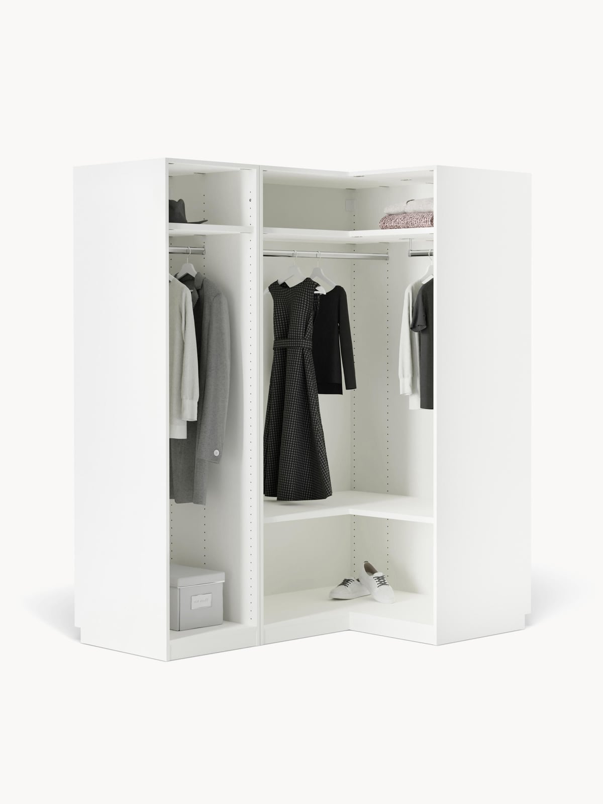 Fairlie Modular Corner Wardrobe, 165 cm Wide, in various sizes