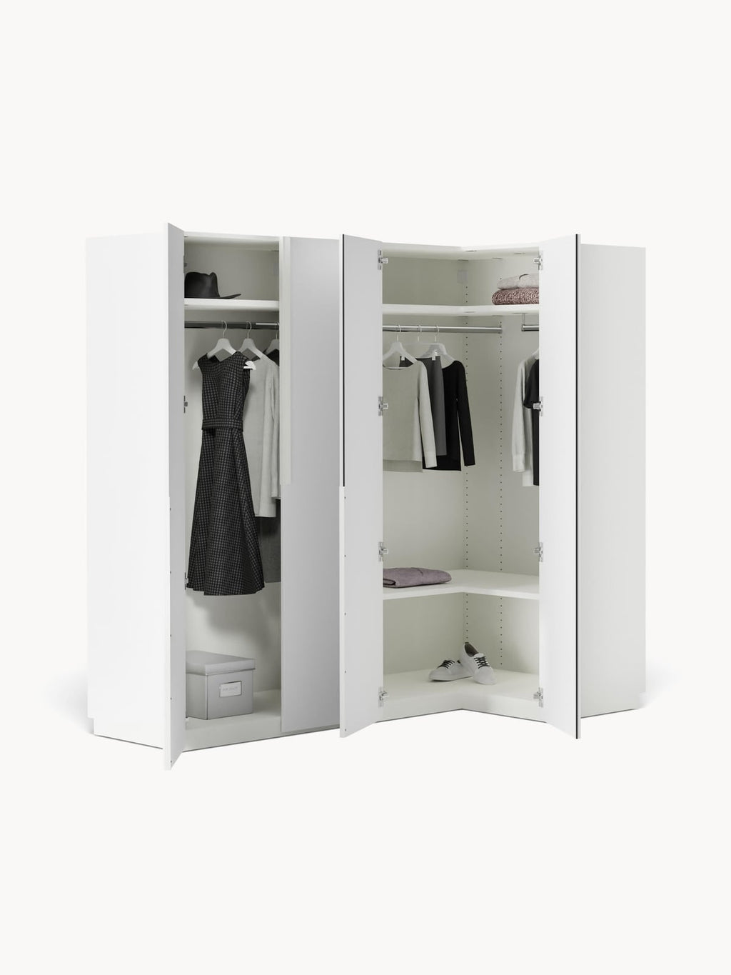 Fairlie Modular Corner Wardrobe, 215 cm Wide, in various sizes