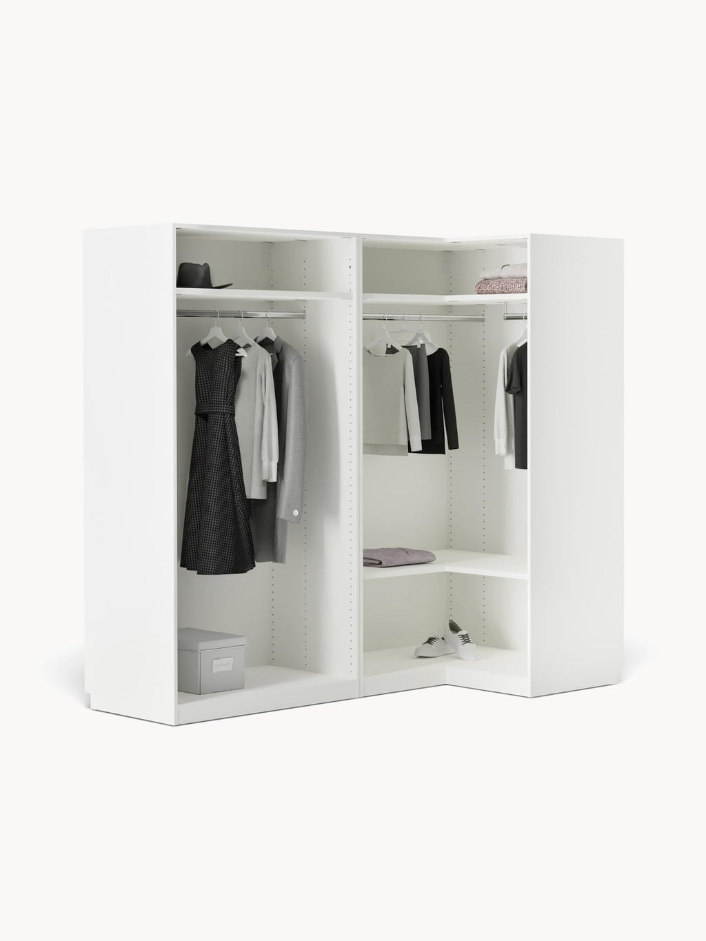 Fairlie Modular Corner Wardrobe, 215 cm Wide, in various sizes