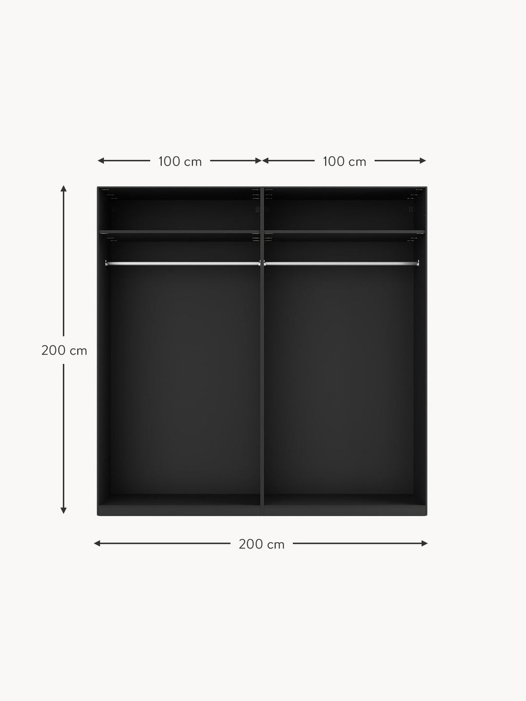 Fairlie Modular Hinge Door Wardrobe, 200 cm Wide, in various sizes