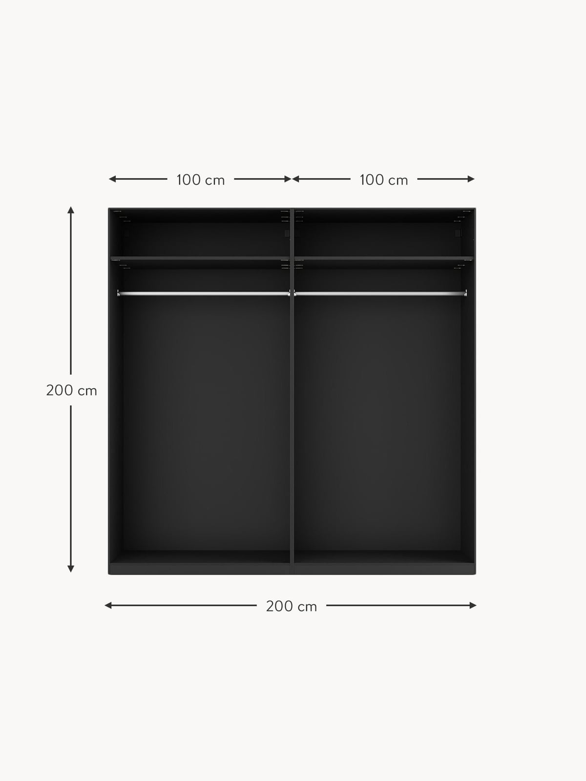 Fairlie Modular Hinge Door Wardrobe, 200 cm Wide, in various sizes