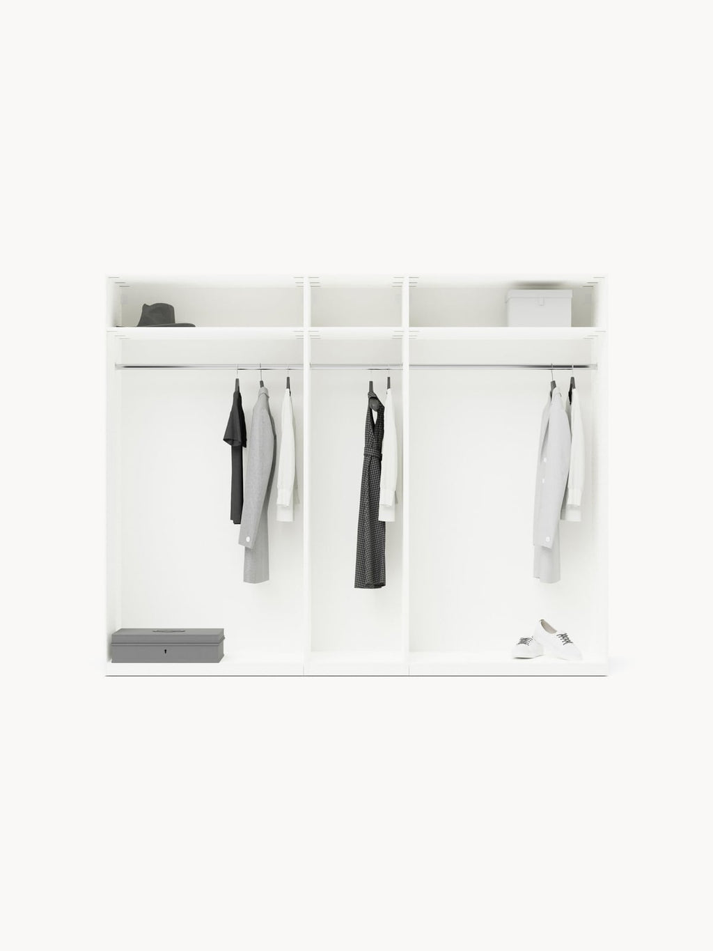 Fairlie Modular Hinge Door Wardrobe, 250 cm Wide, in various sizes