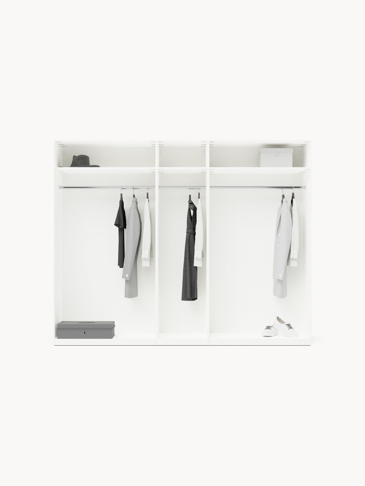 Fairlie Modular Hinge Door Wardrobe, 250 cm Wide, in various sizes