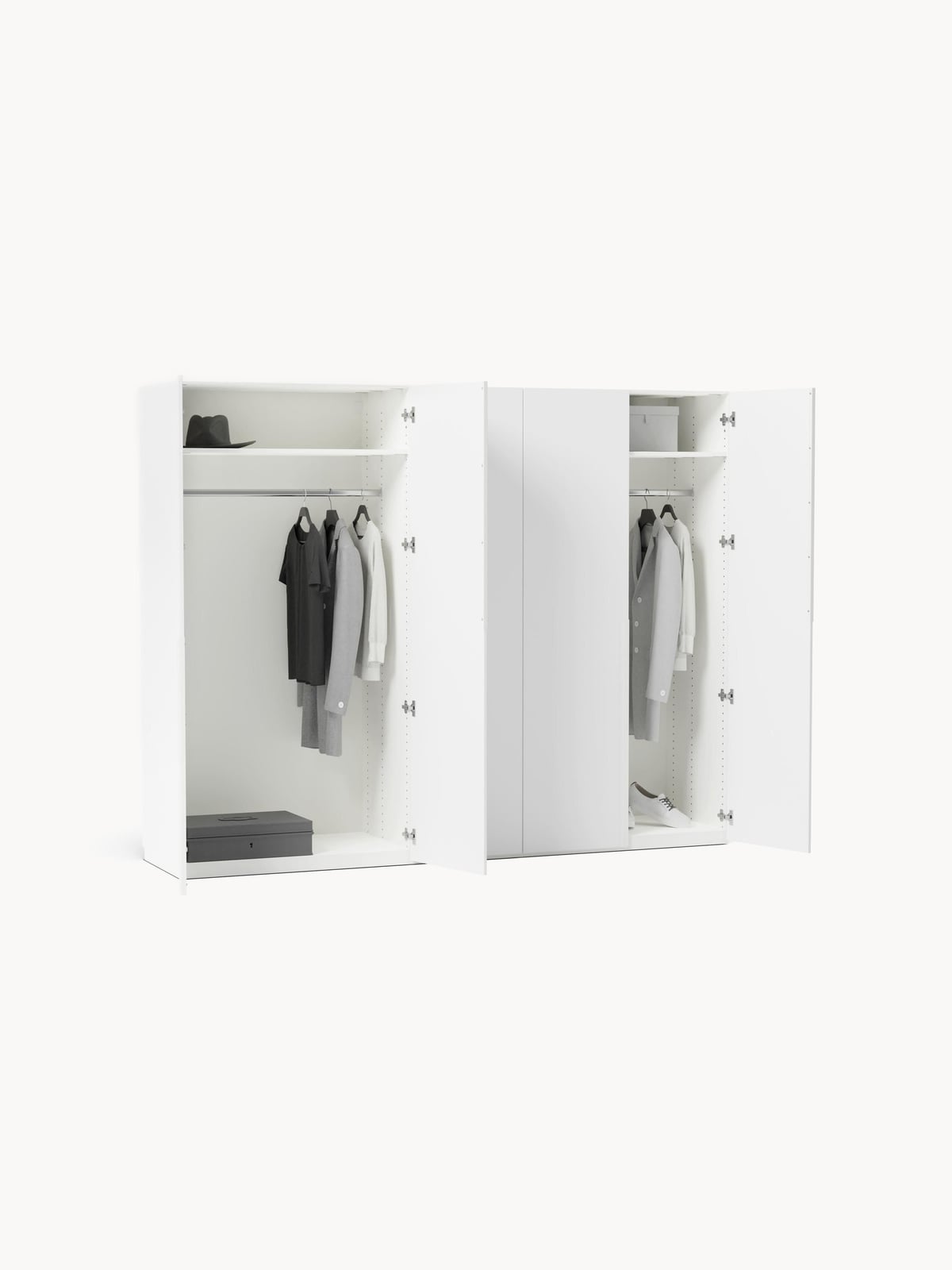 Fairlie Modular Hinge Door Wardrobe, 250 cm Wide, in various sizes