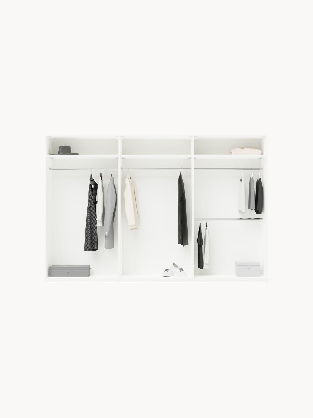 Fairlie Modular Hinged Door Wardrobe, 300 cm Wide, in various sizes