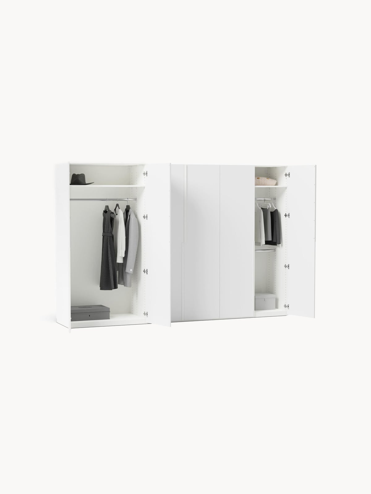 Fairlie Modular Hinged Door Wardrobe, 300 cm Wide, in various sizes