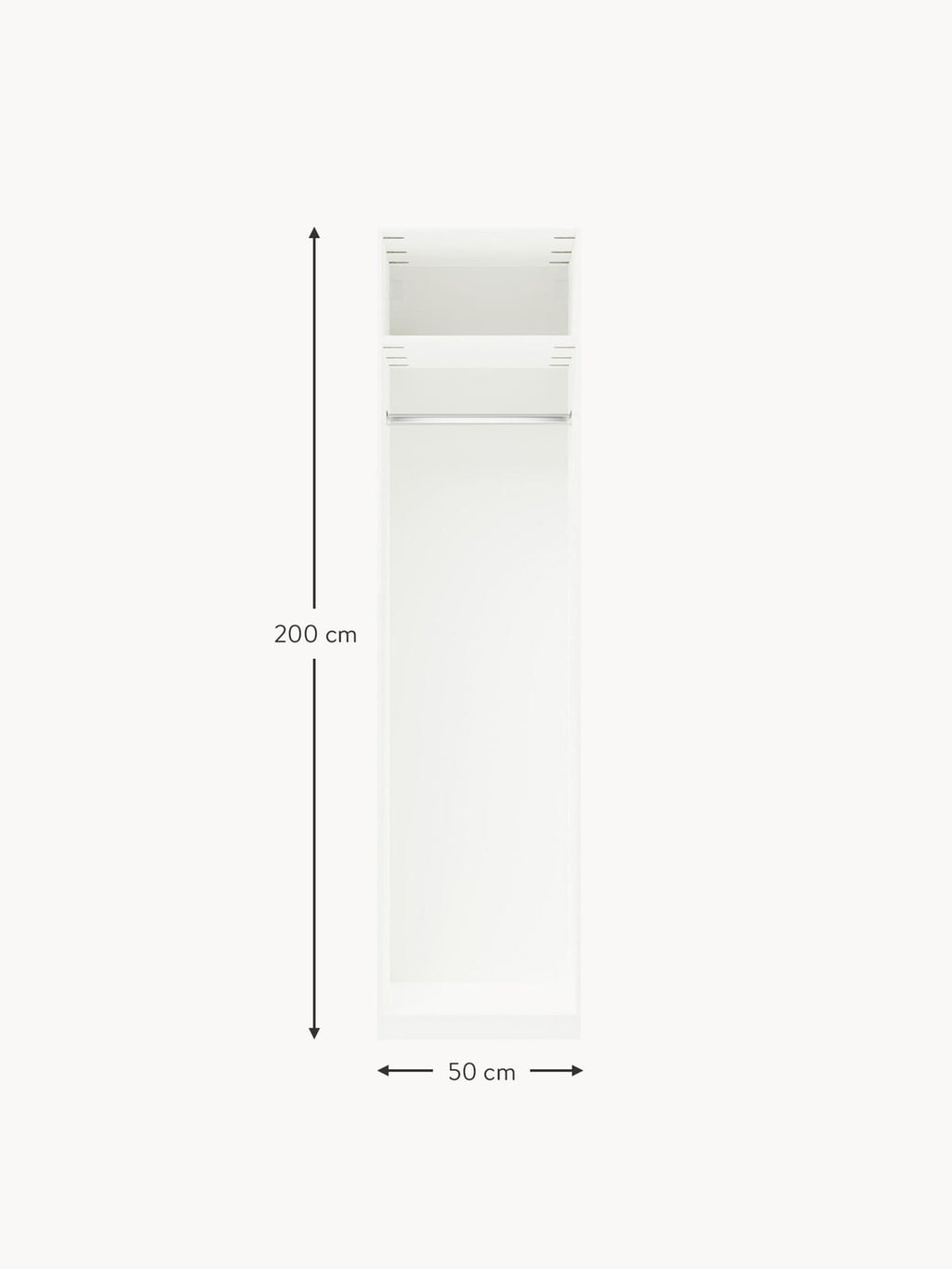 Fairlie Modular Hinged Door Wardrobe, 50 cm Wide, in various sizes