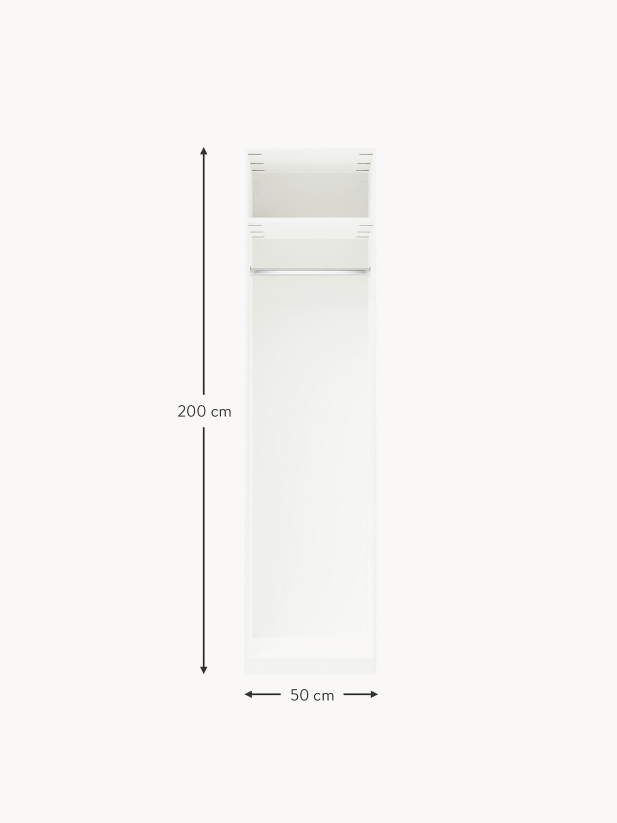 Fairlie Modular Hinged Door Wardrobe, 50 cm Wide, in various sizes