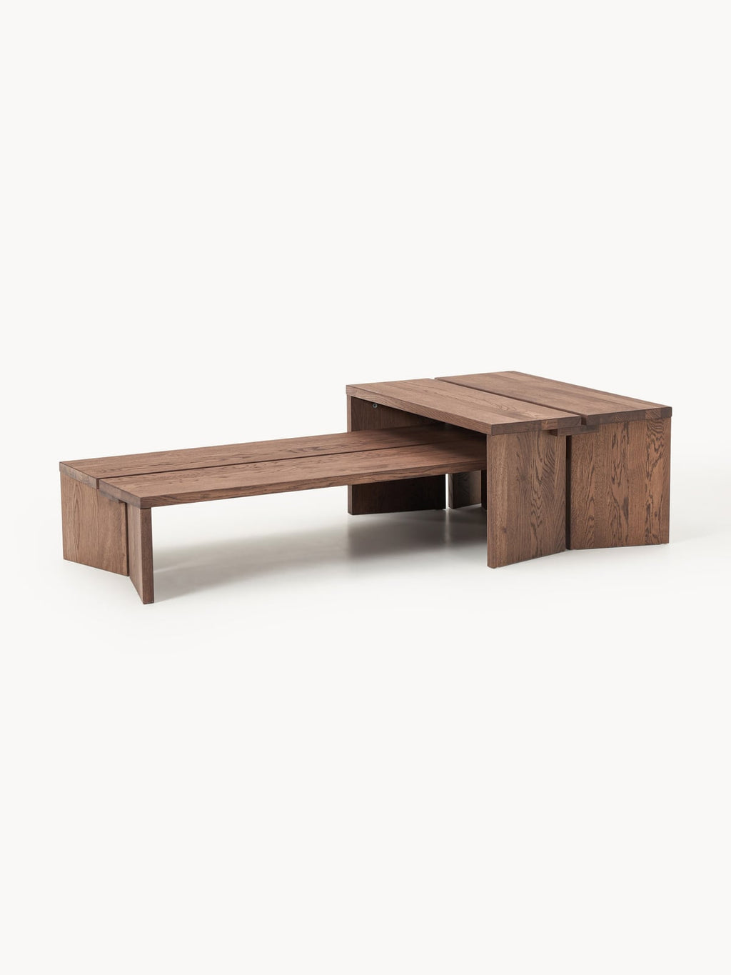 Fenton Oak Wood Coffee Tables, Set of 2