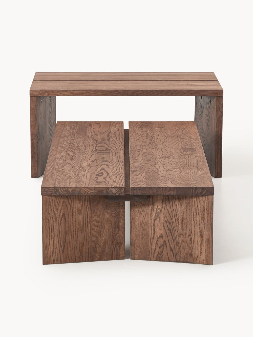 Fenton Oak Wood Coffee Tables, Set of 2