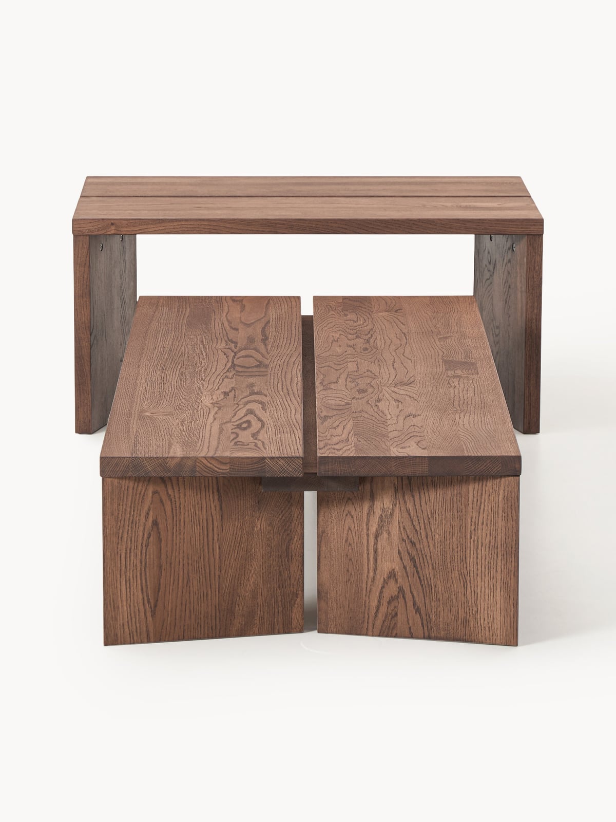 Fenton Oak Wood Coffee Tables, Set of 2