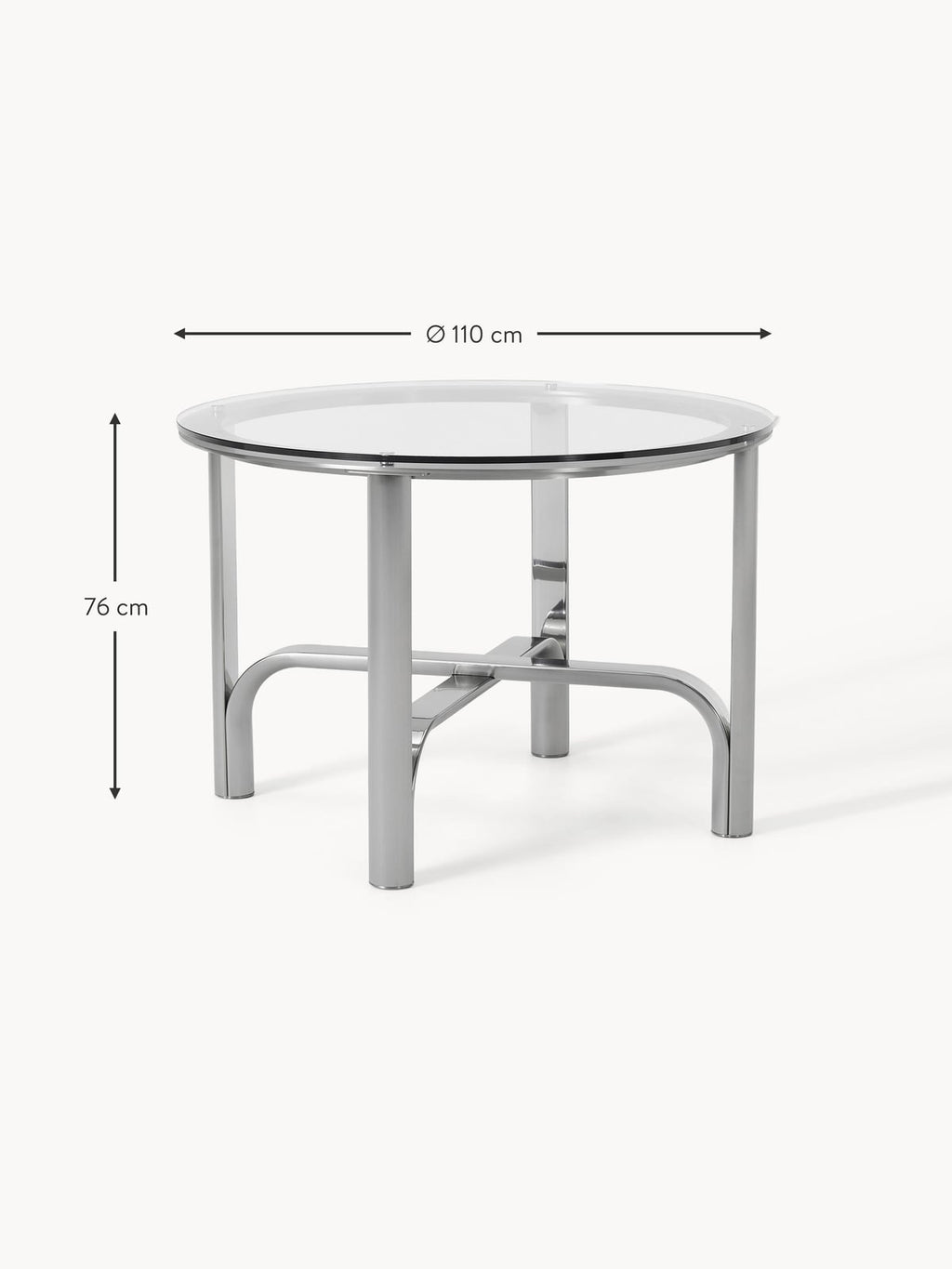 Fernwood Round Dining Table with Glass Top, in various sizes