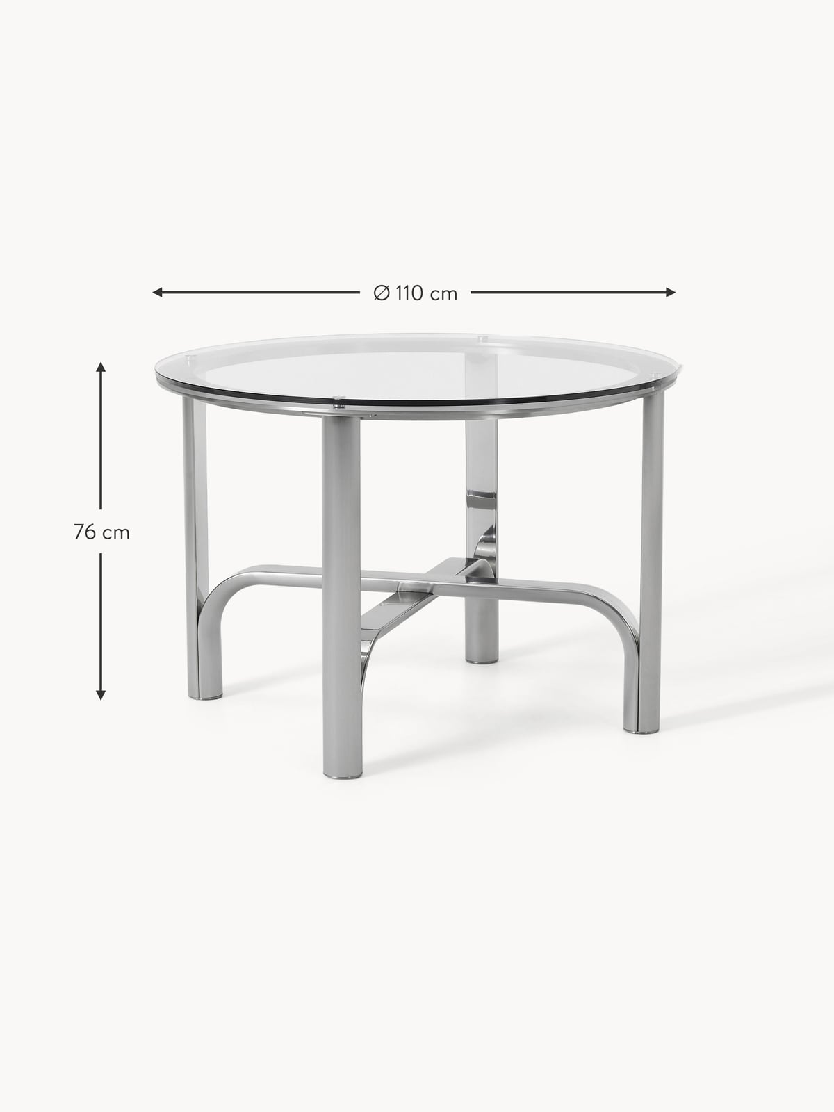 Fernwood Round Dining Table with Glass Top, in various sizes