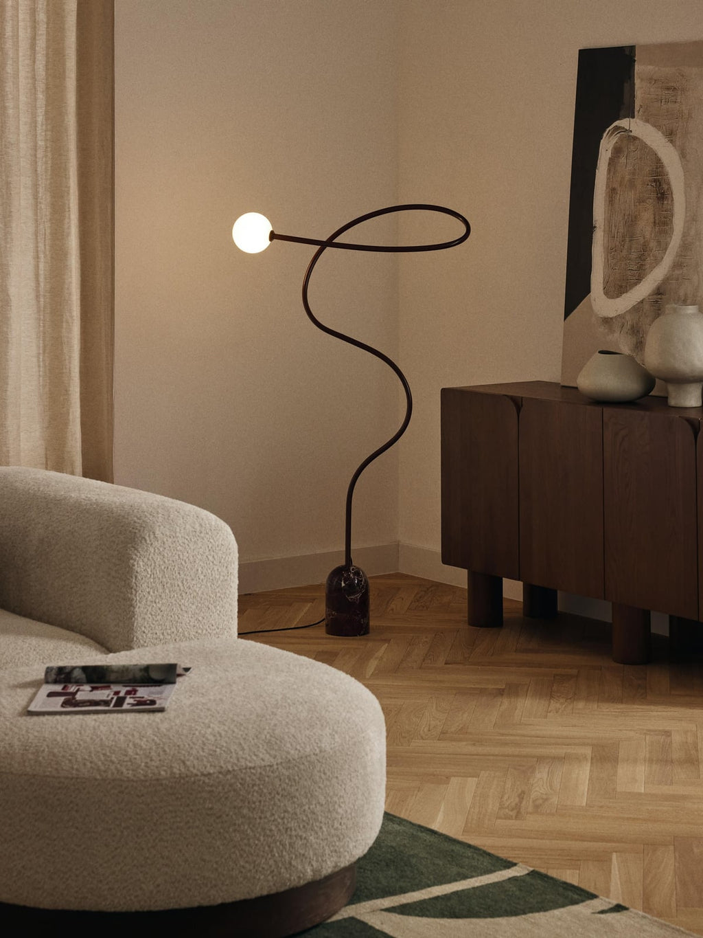 Foulridge Floor Lamp with Marble Base