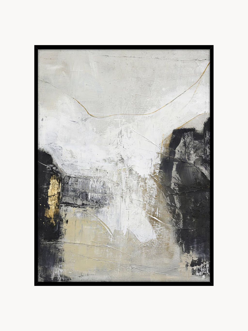 Garrow Hand-Painted Canvas Art White