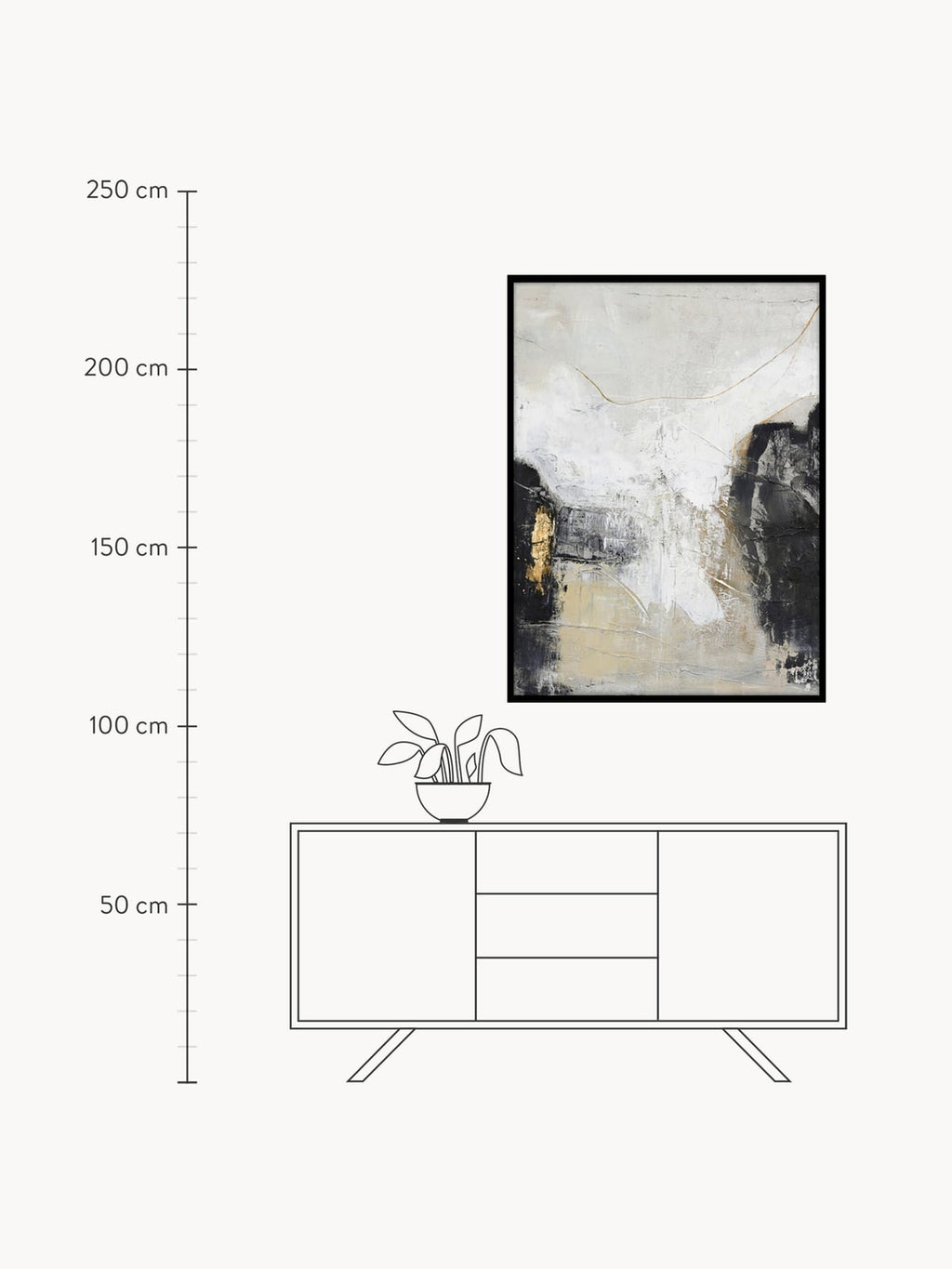 Garrow Hand-Painted Canvas Art White