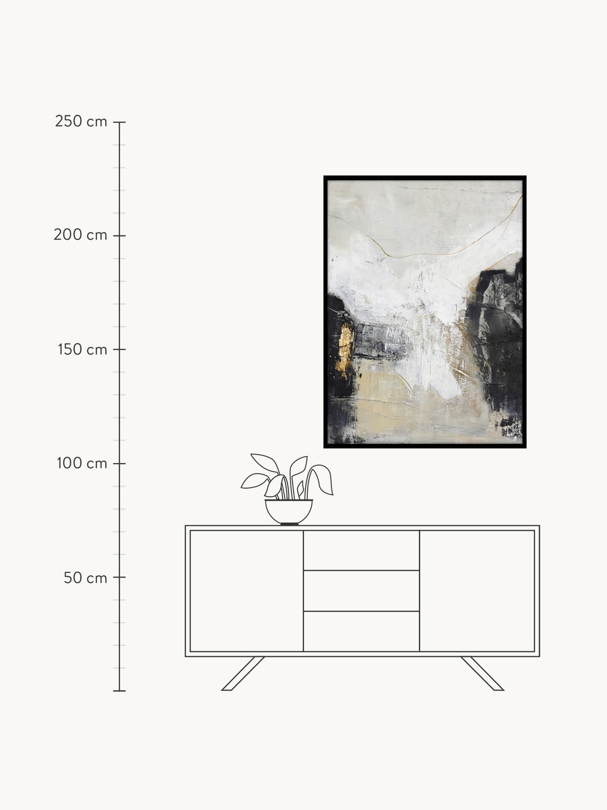 Garrow Hand-Painted Canvas Art White