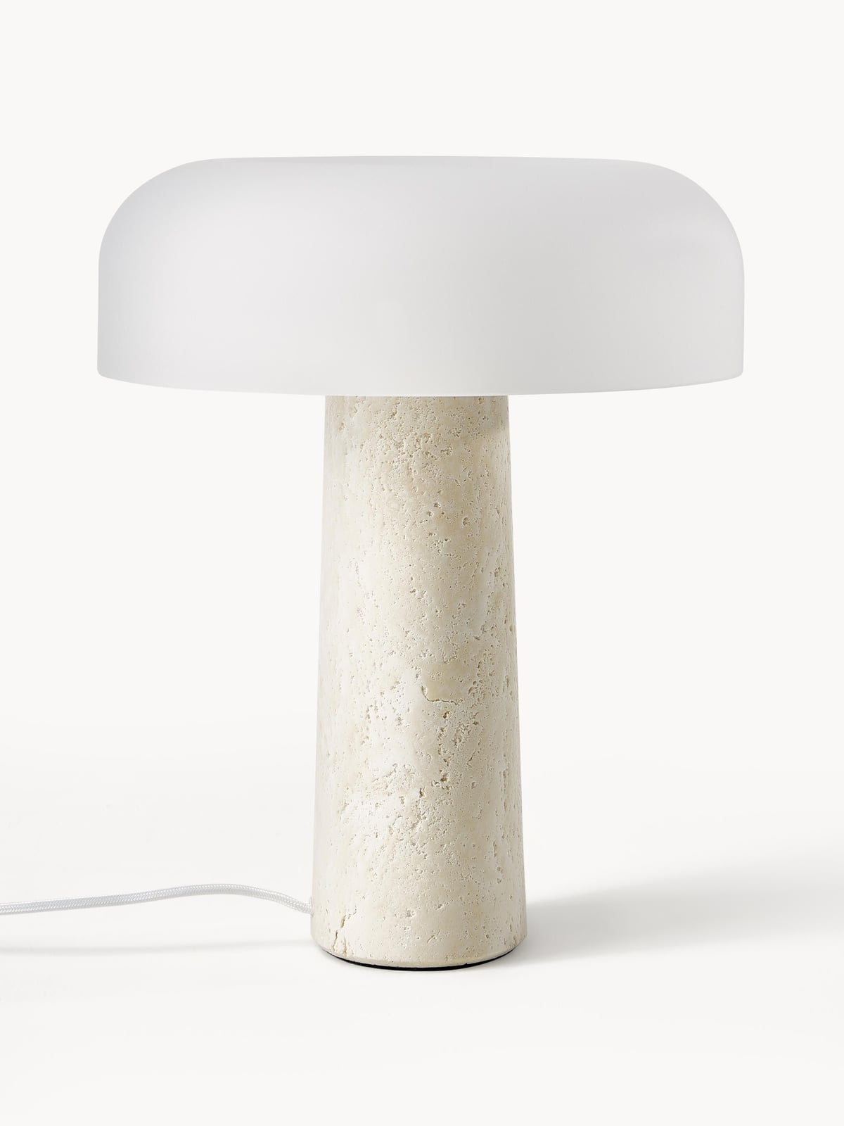 Garrow Table Lamp with Travertine Base