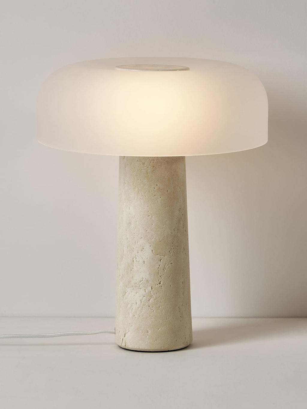 Garrow Table Lamp with Travertine Base