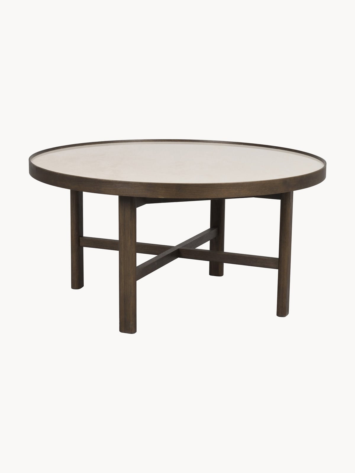 Girton Round Oak Wood Coffee Table, Ø 90 cm