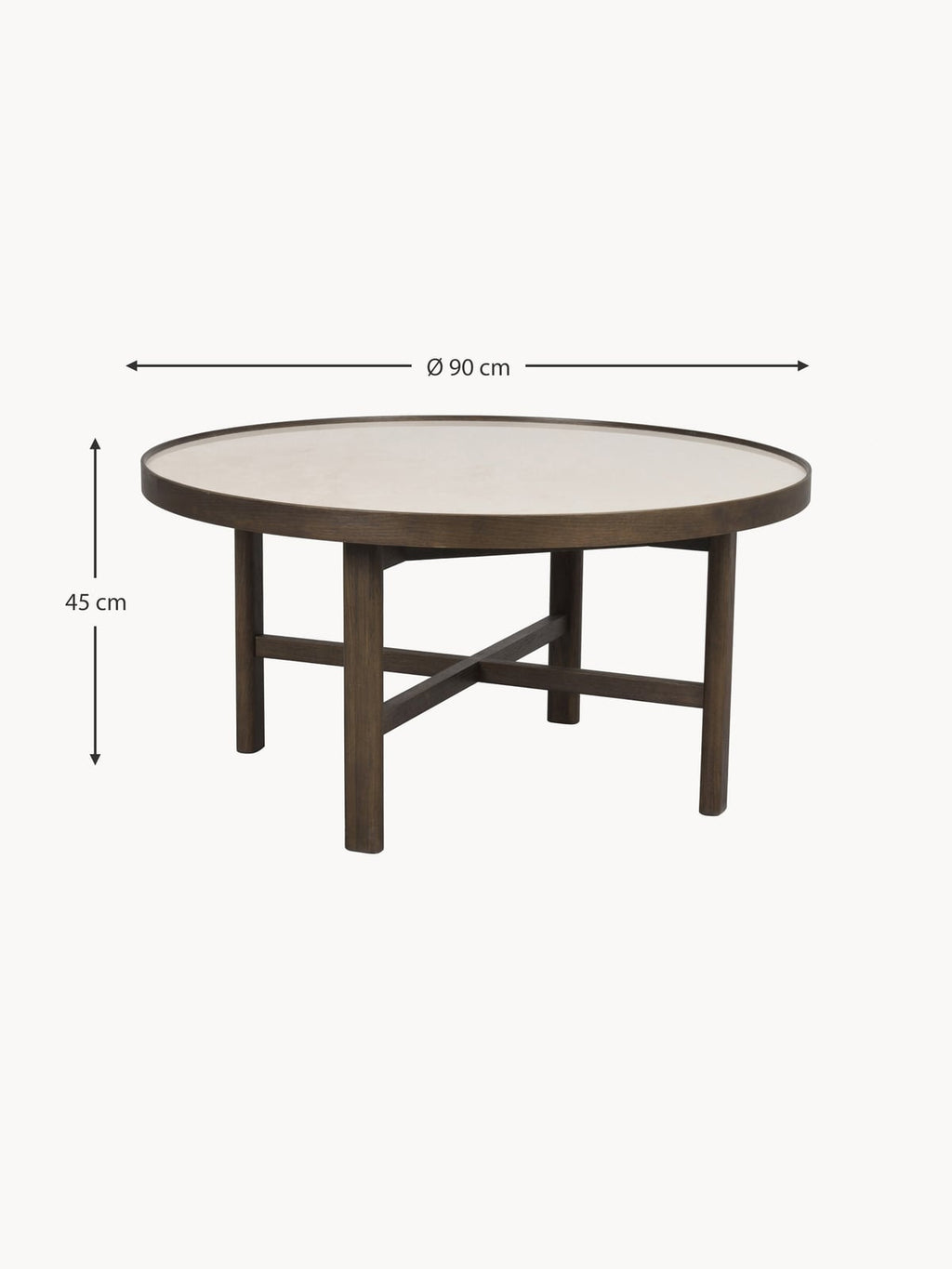 Girton Round Oak Wood Coffee Table, Ø 90 cm