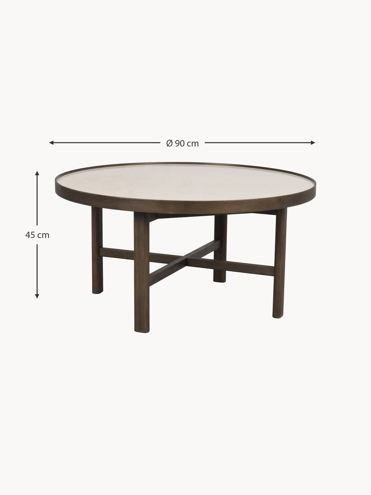 Girton Round Oak Wood Coffee Table, Ø 90 cm