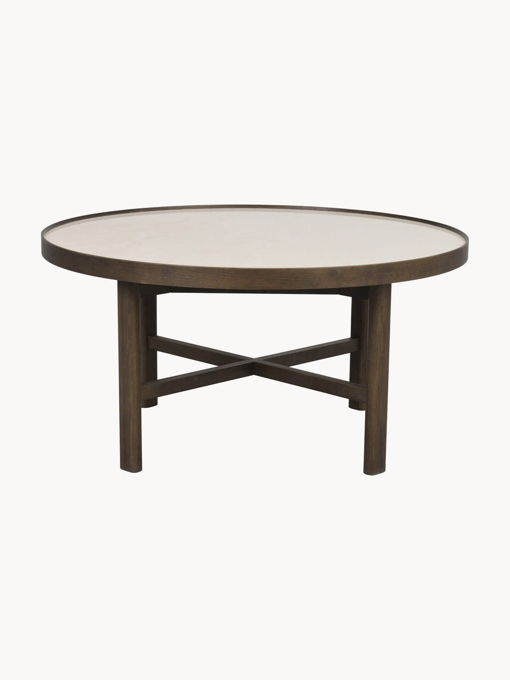 Girton Round Oak Wood Coffee Table, Ø 90 cm