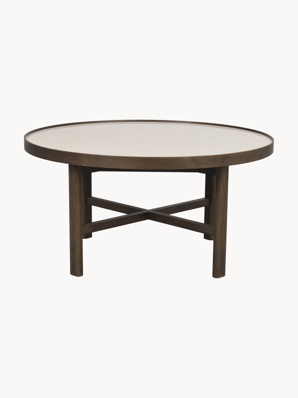Girton Round Oak Wood Coffee Table, Ø 90 cm