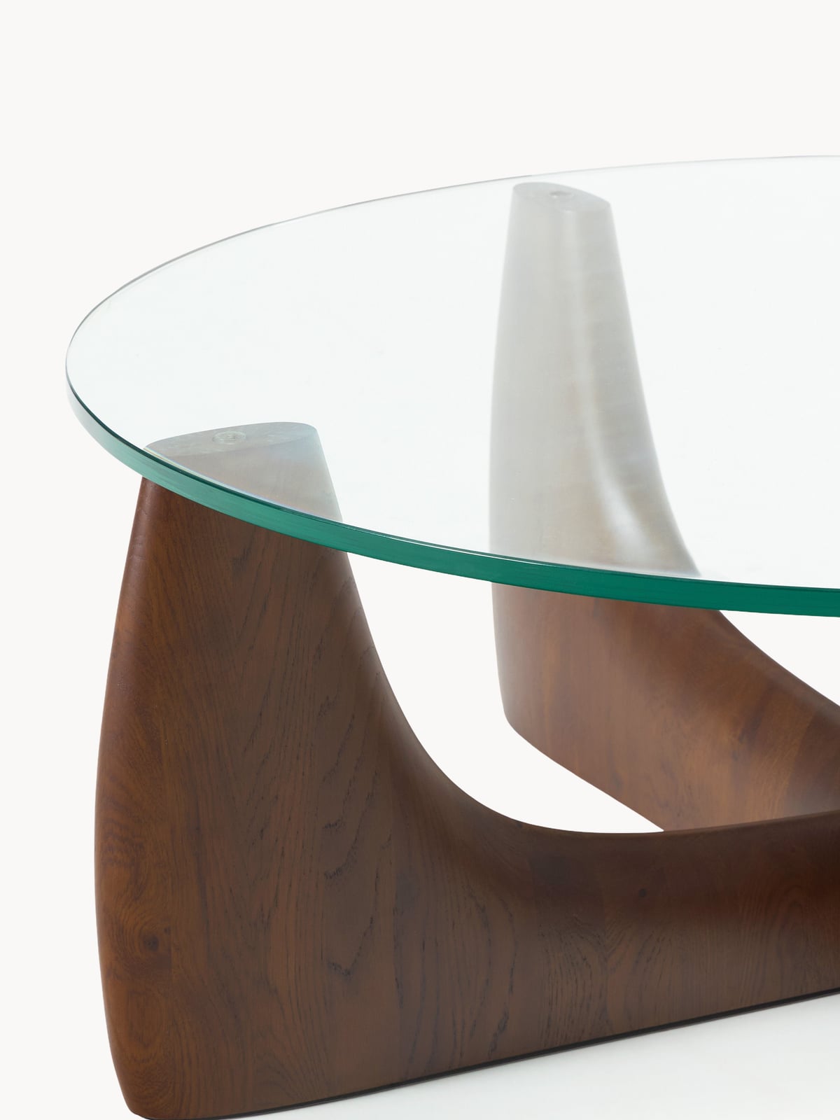 Gisburn Round Wooden Coffee Table with Glass Top