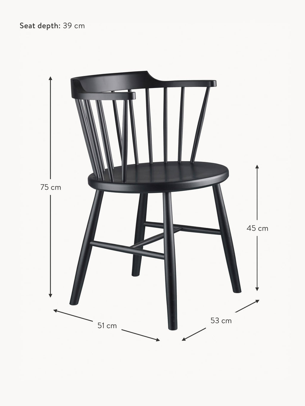 Grantley J18 Handmade Beech Wood Dining Chair with Armrests