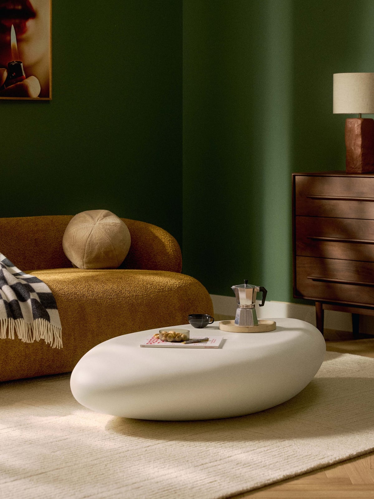 Grantley Large Organic-Shaped Coffee Table, W 135 cm
