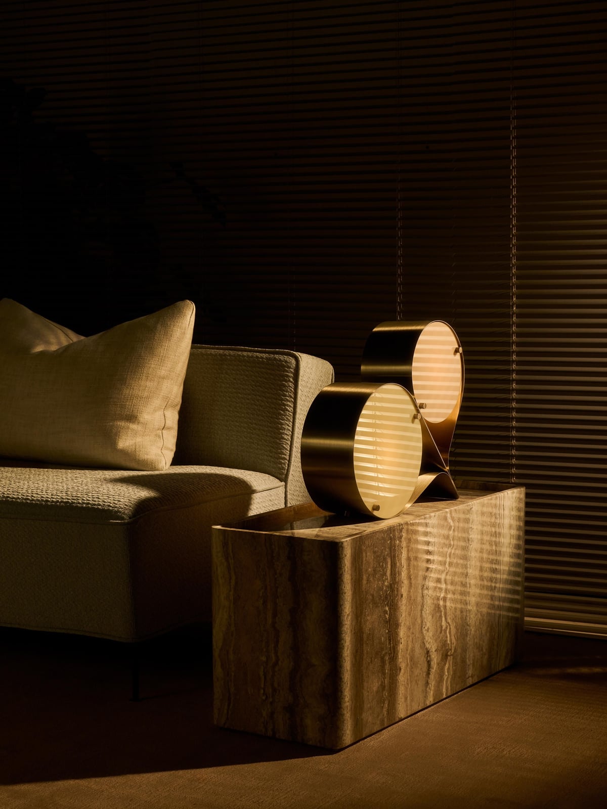 Grantley Travertine Side Table