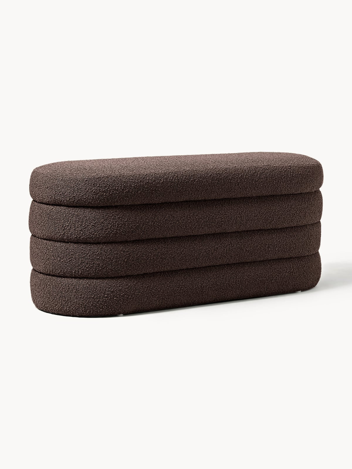 Gresham Bouclé Upholstered Bench with Storage Space