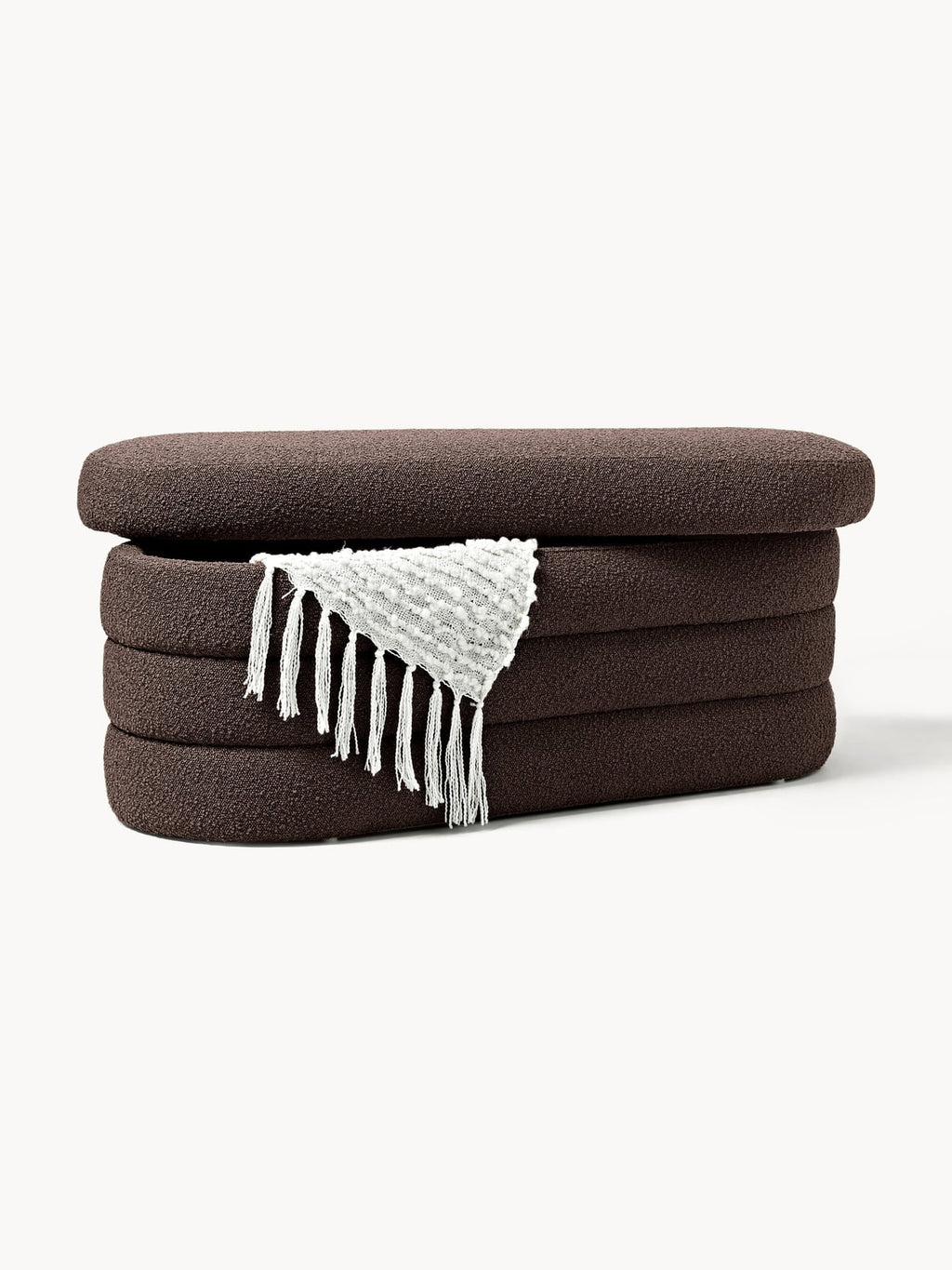 Gresham Bouclé Upholstered Bench with Storage Space