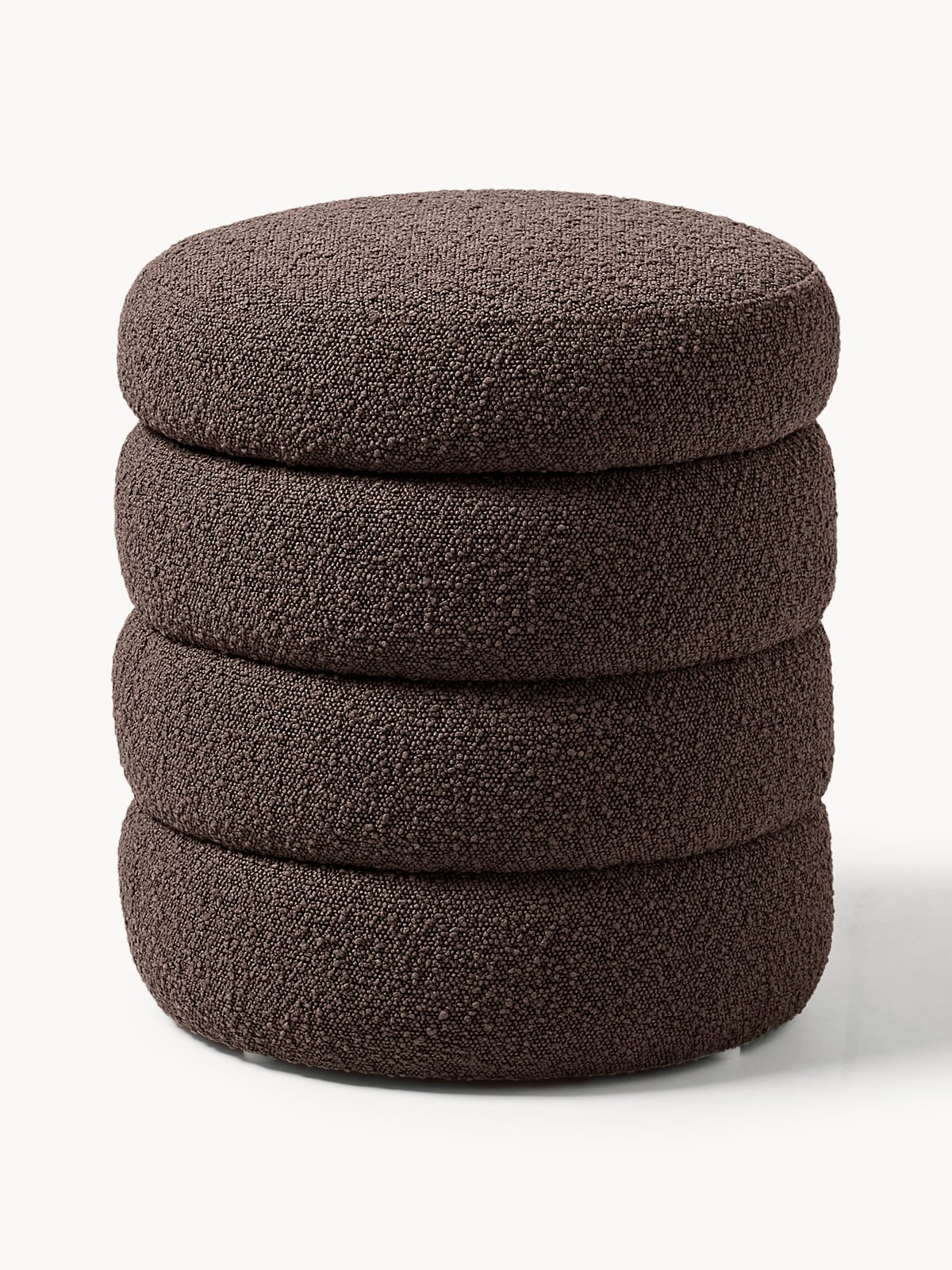 Gresham Bouclé Upholstered Stool with Storage Space
