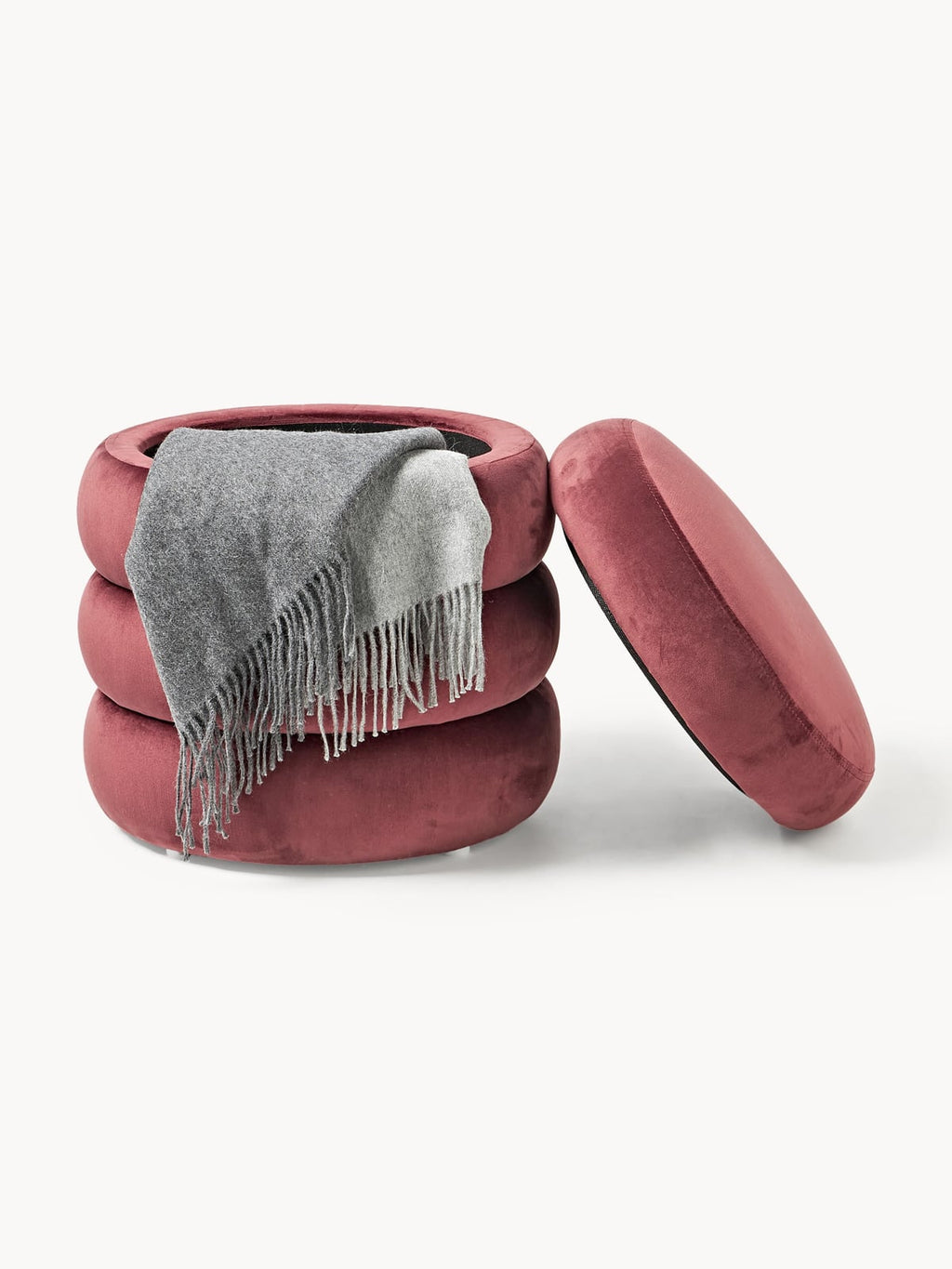 Gresham Velvet Upholstered Stool with Storage Space