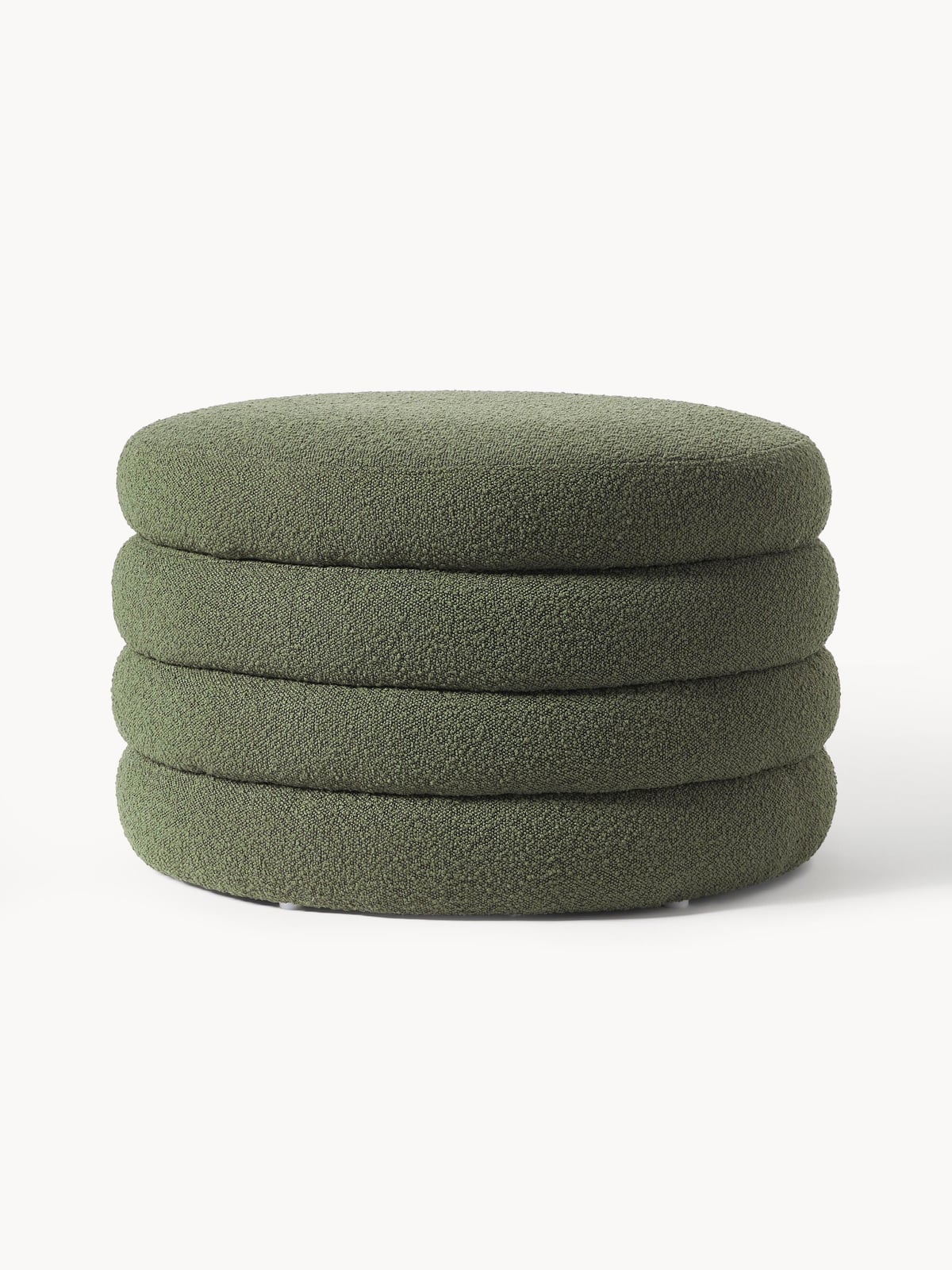 Gresham XL Bouclé Upholstered Stool with Storage Space