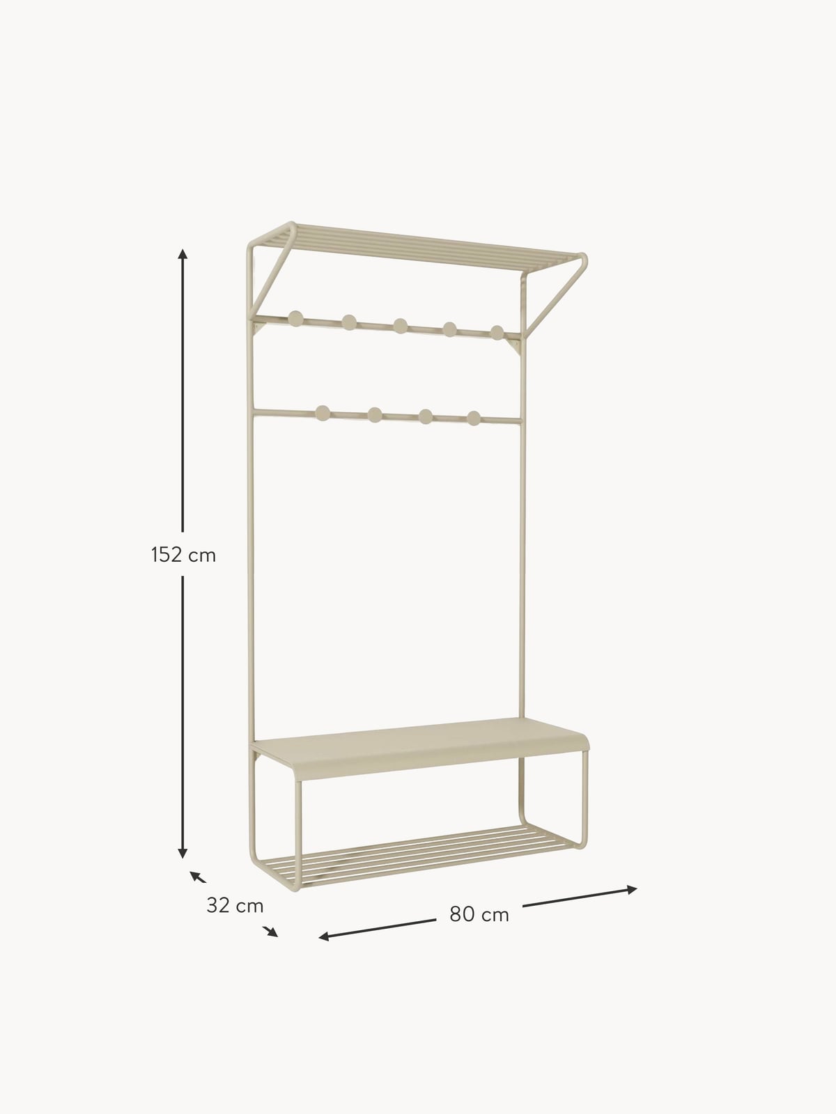 Greystoke Metal Wall-mounted Coat Rack