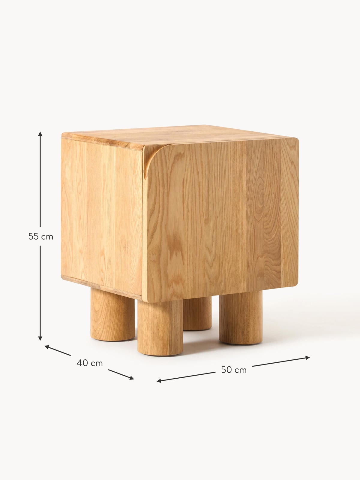 Greystoke Oak Wood Bedside Table