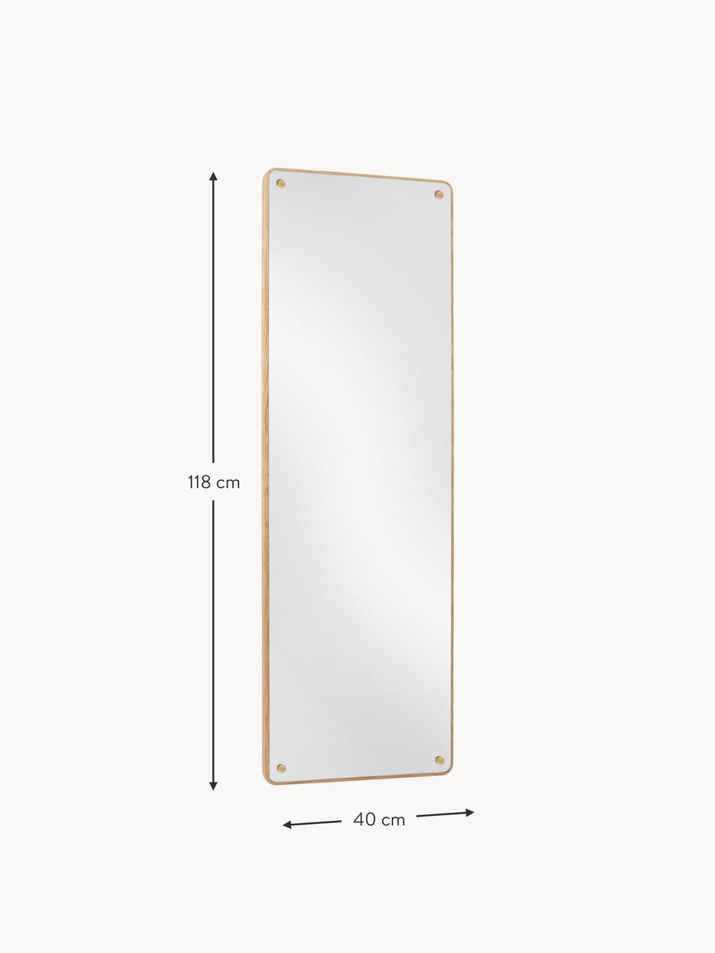 Greystoke RM-1 Oak Wood Full-Length Leaner Mirror