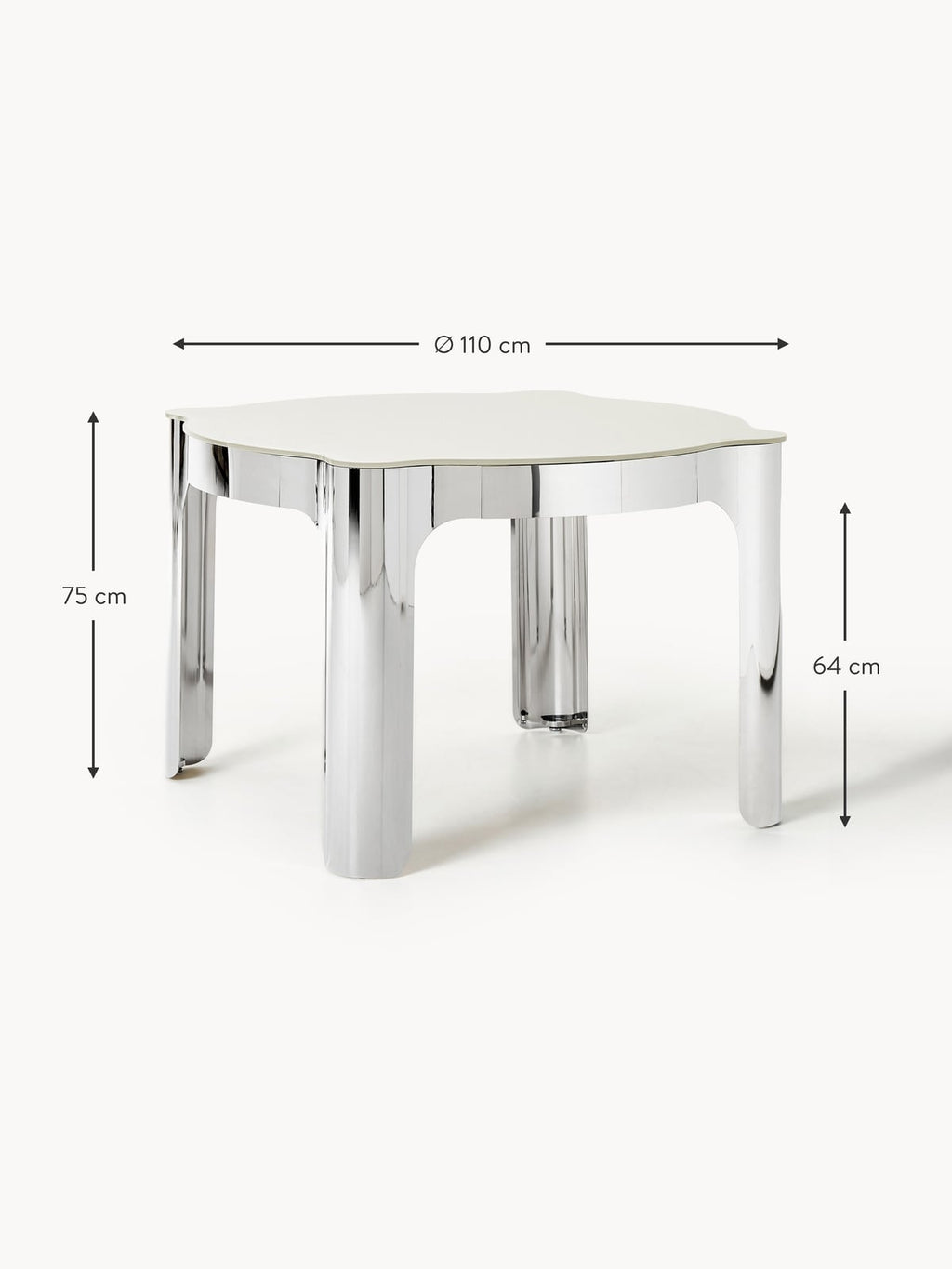Greystoke Round Dining Table with Glass Top, Ø 110 cm
