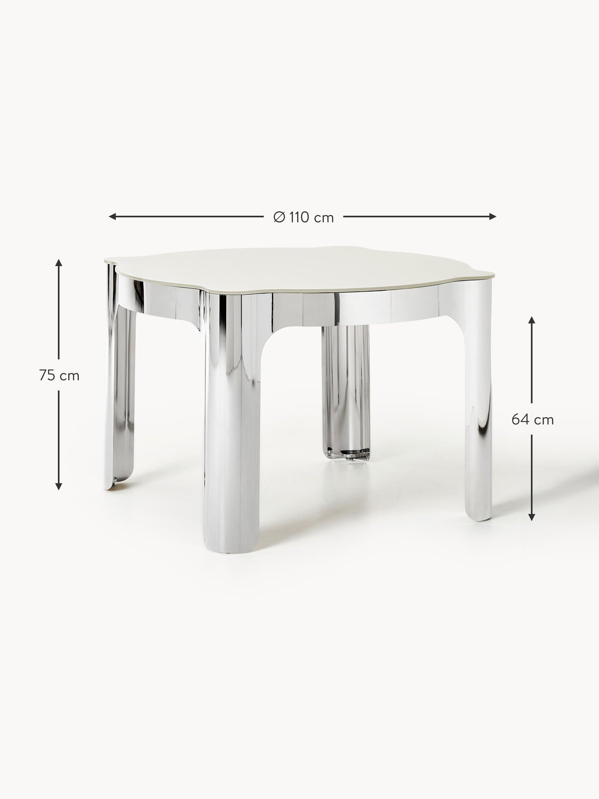 Greystoke Round Dining Table with Glass Top, Ø 110 cm