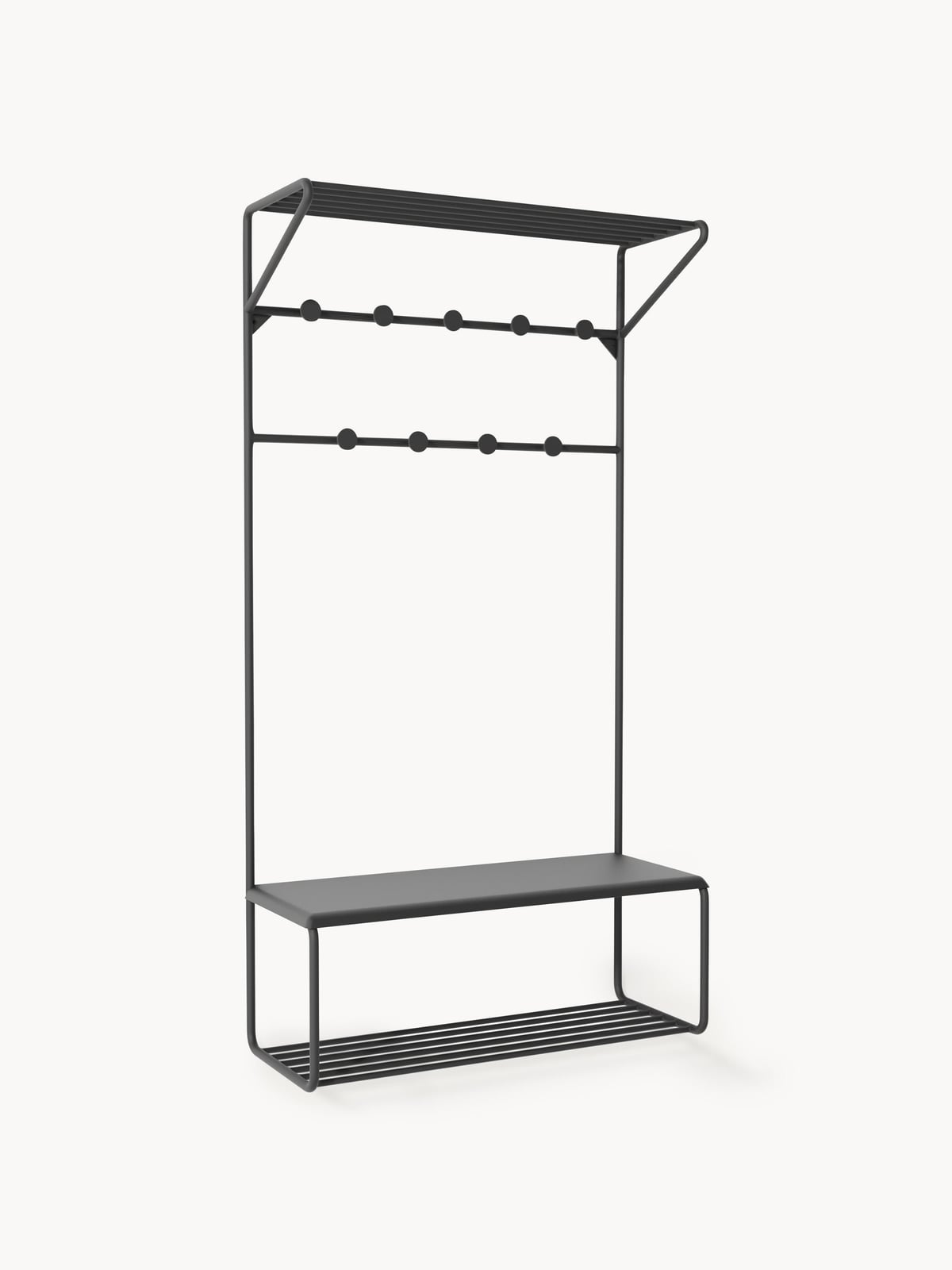 Greystoke Wall-Mounted Metal Coat Rack