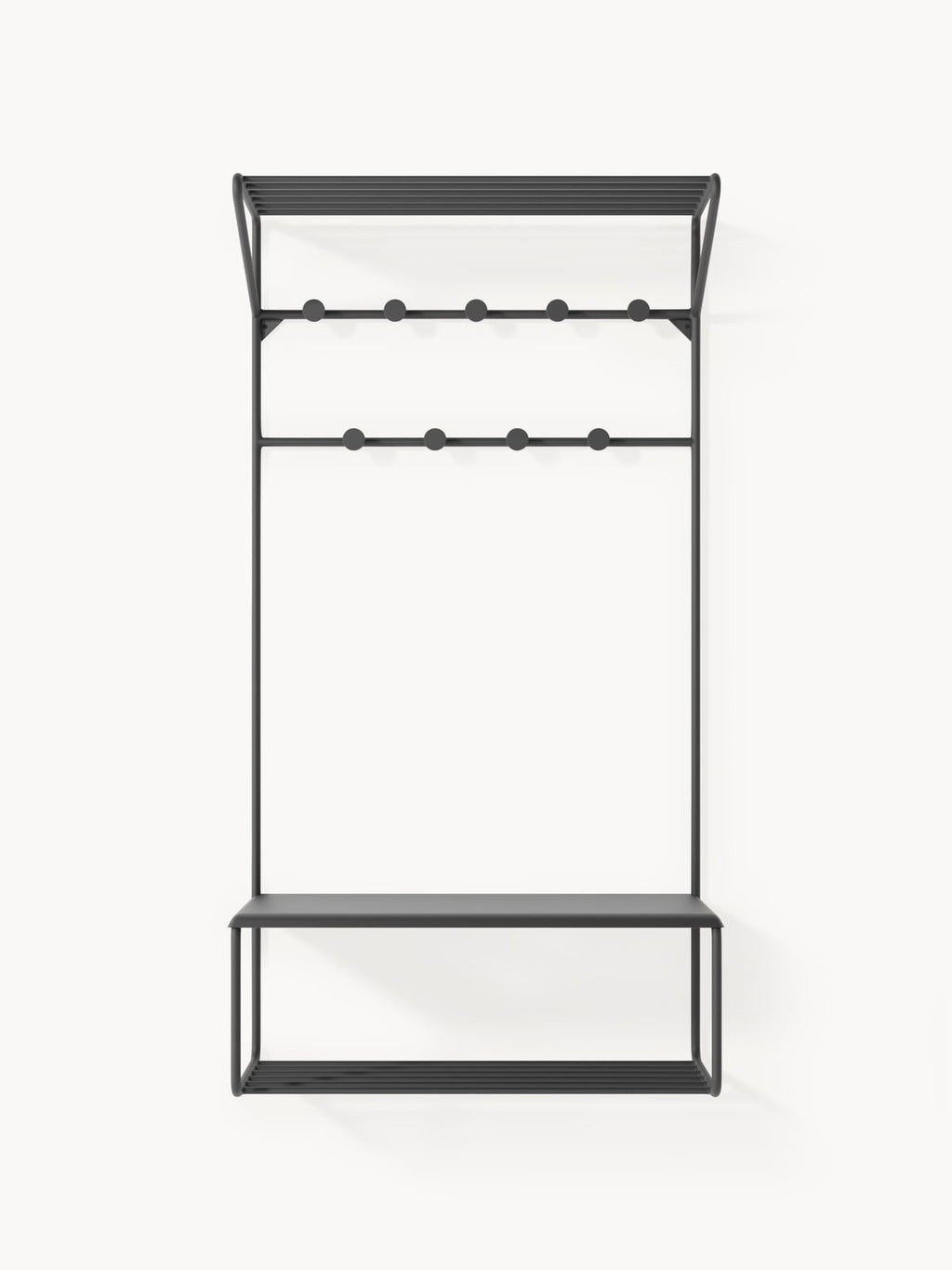Greystoke Wall-Mounted Metal Coat Rack