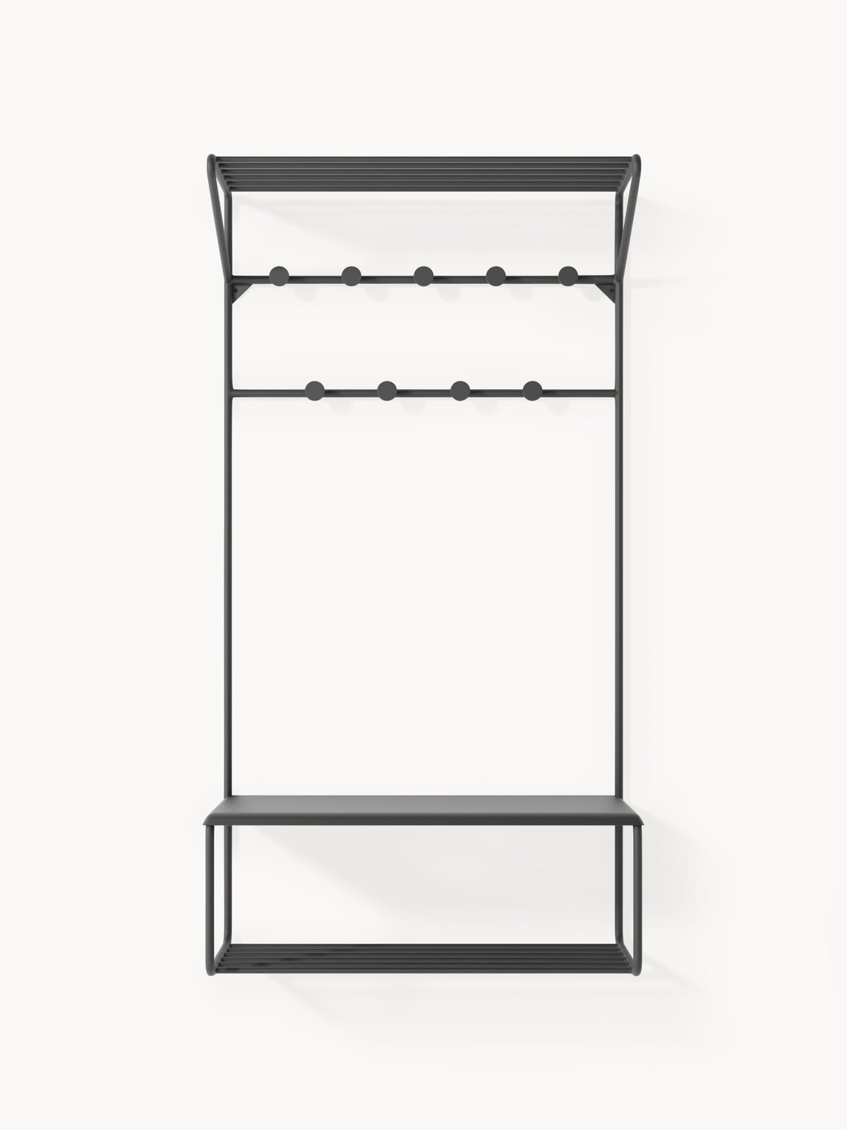 Greystoke Wall-Mounted Metal Coat Rack