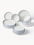 Halden Porcelain Tableware Set, 6 People, Set of 18