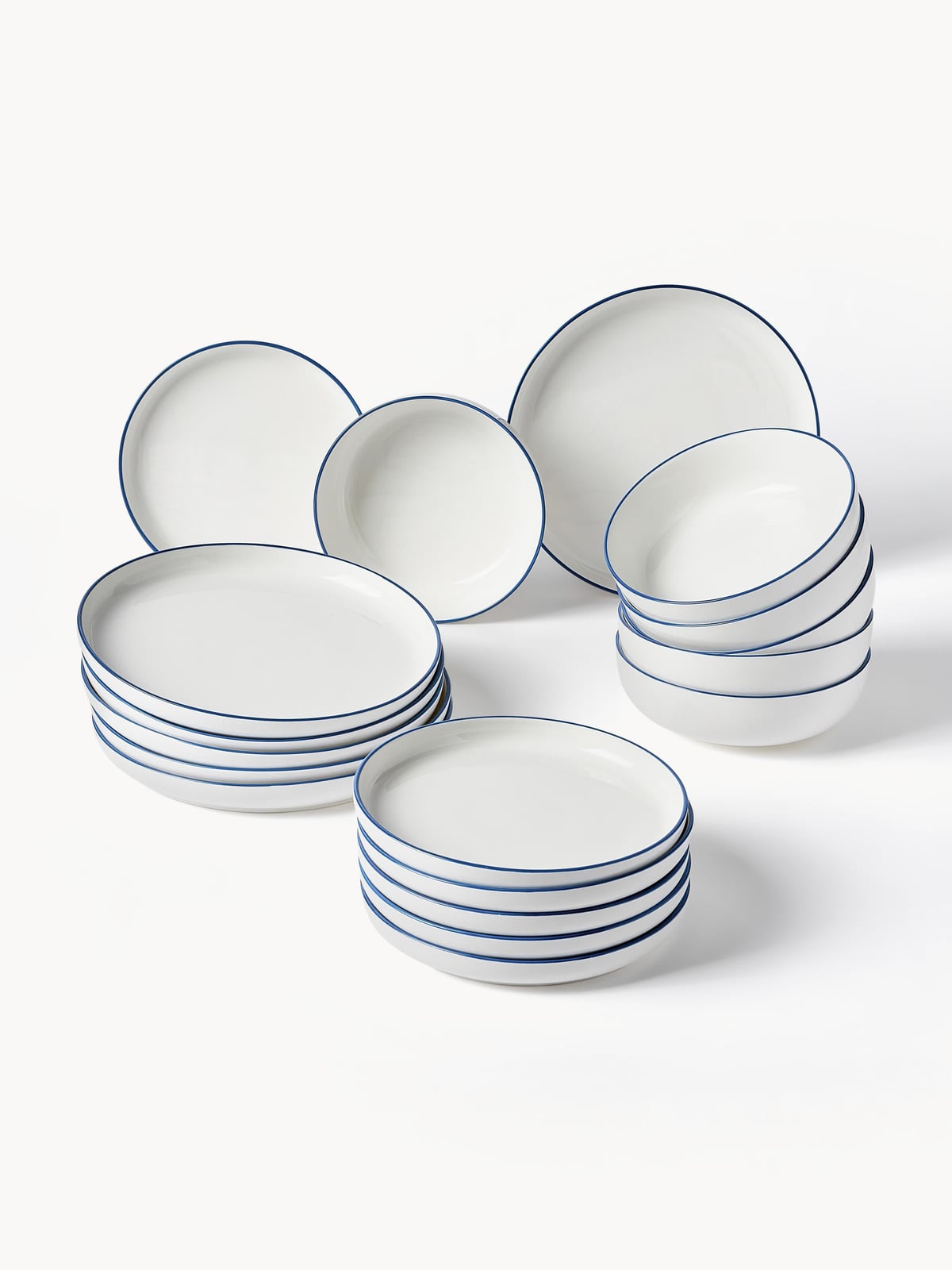 Halden Porcelain Tableware Set, 6 People, Set of 18